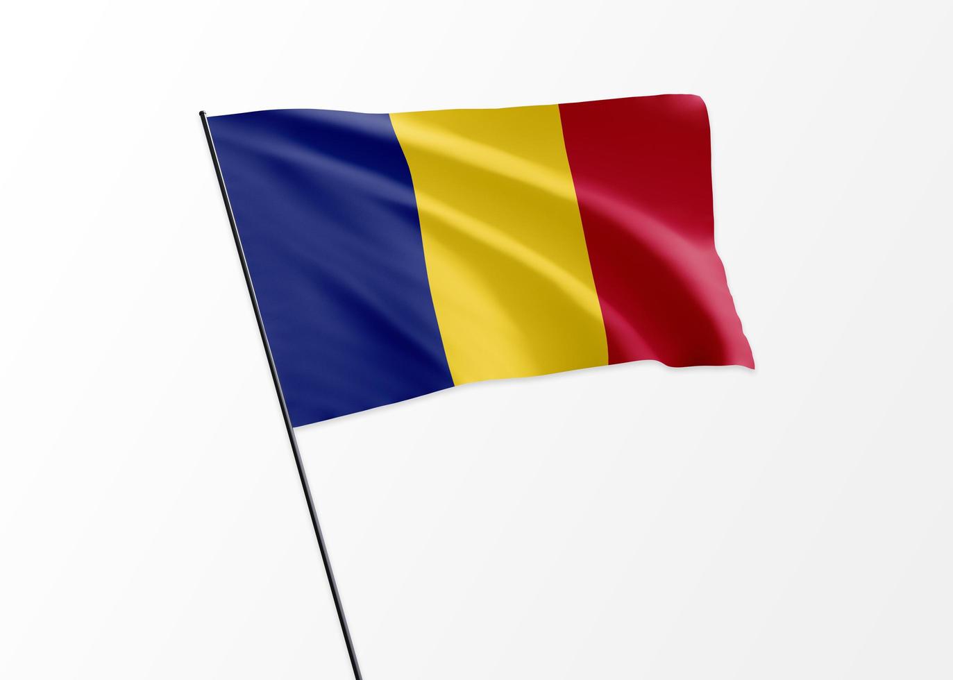 Chad flag flying high in the isolated background Chad independence day. 3D illustration world national flag collection photo