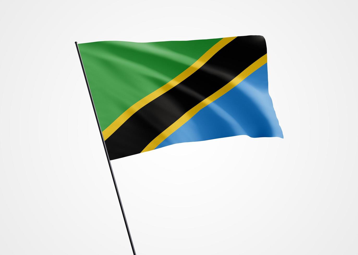 Tanzania flag flying high in the isolated background. December 09 Tanzania independence day. World national flag collection world national flag collection photo