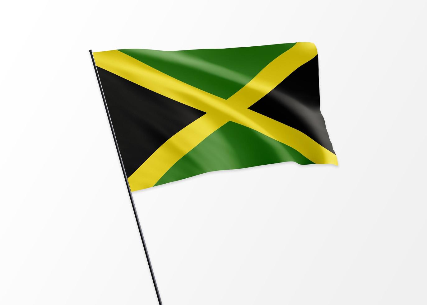 Jamaica flag flying high in the isolated background Jamaica independence day. 3D illustration world national flag collection photo