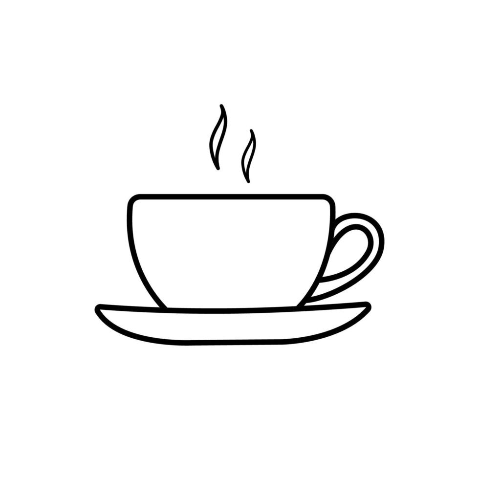 Coffee cup line icon vector