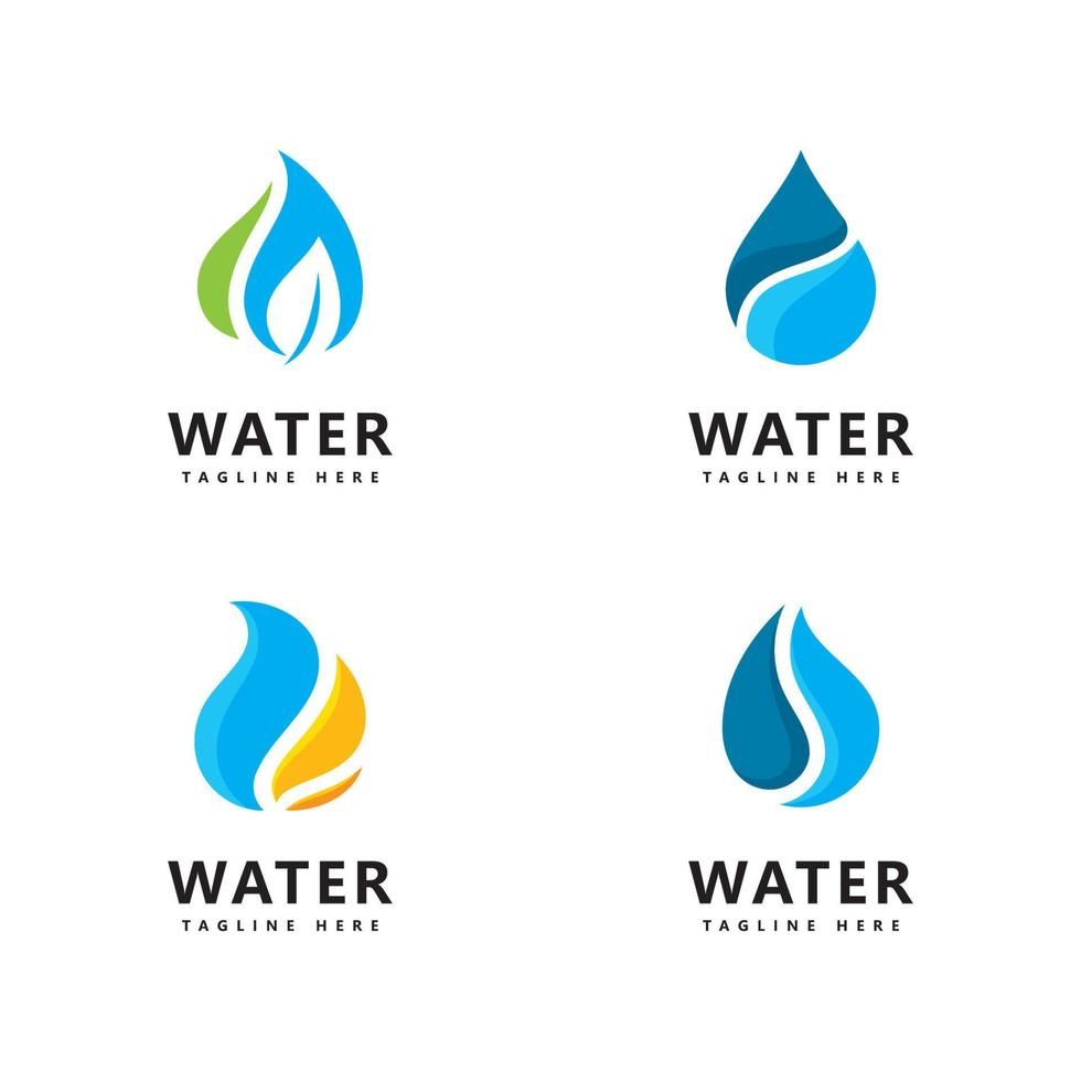 diseño de vector de icono de logotipo de gota de agua azul