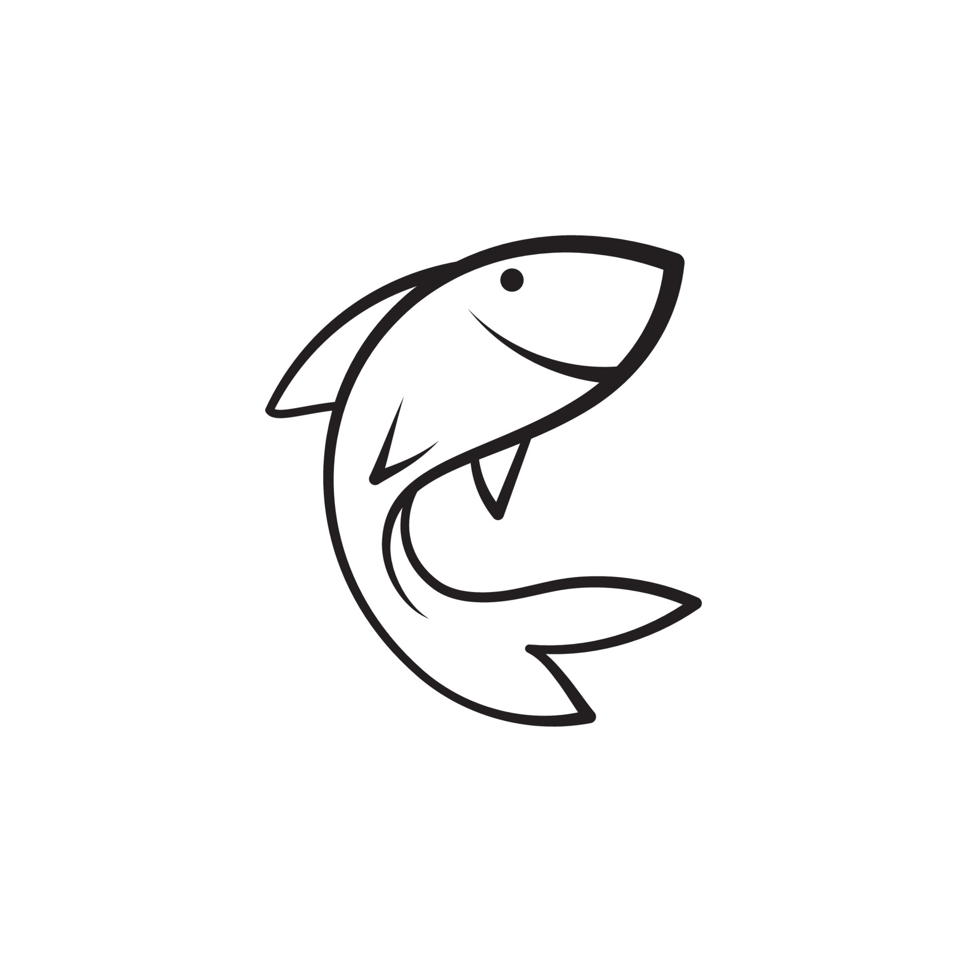 Fish line outline modern icon Royalty Free Vector Image