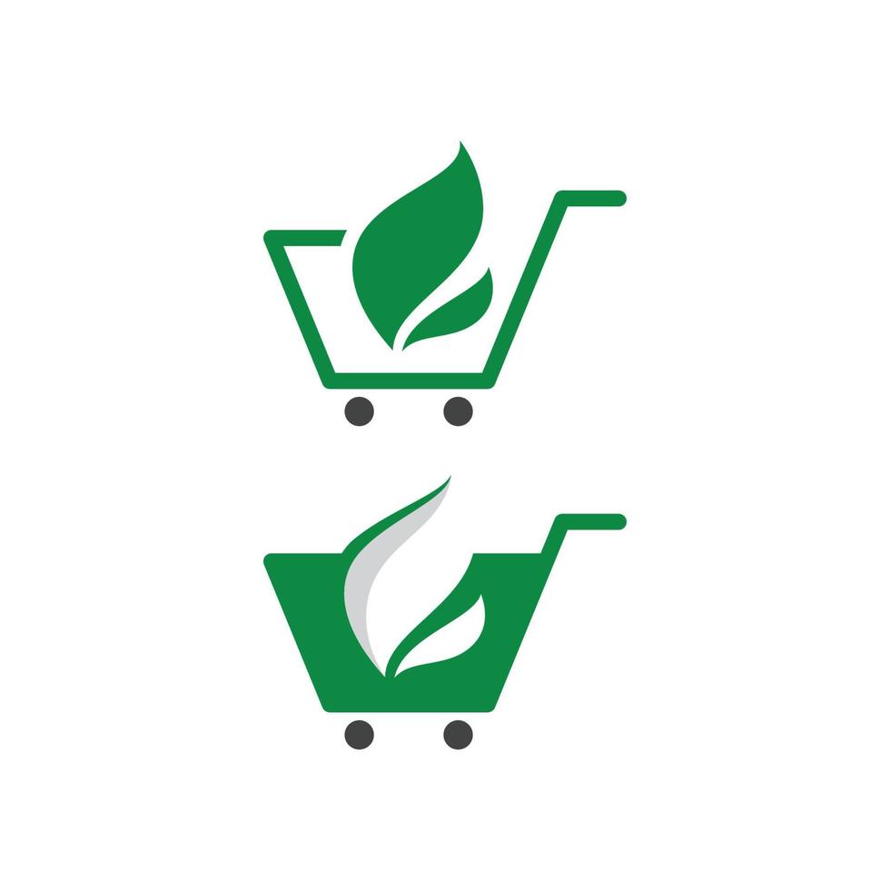 Diseño de icono de logotipo de tienda de carro, plantilla de vector de ilustración de carro de compras