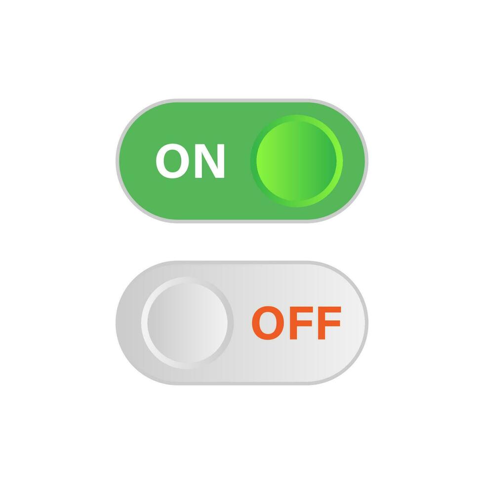 conjunto de vector de botón de signo de icono de encendido apagado