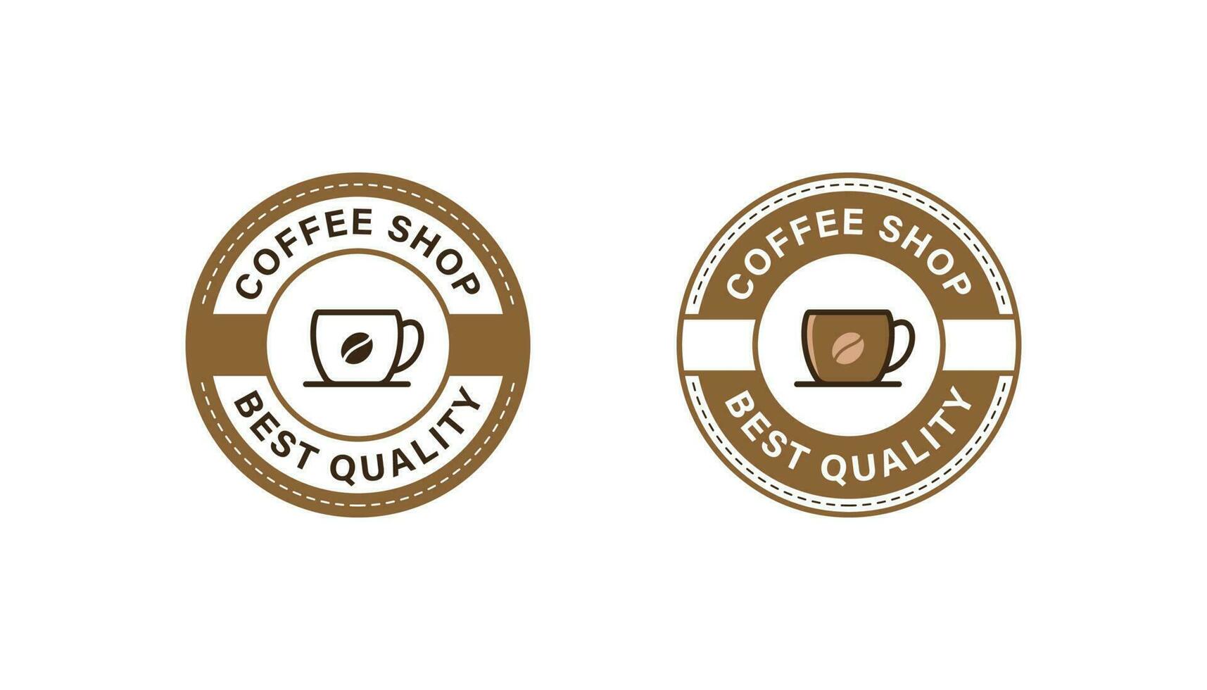 Coffee shop logo badge stamp vector