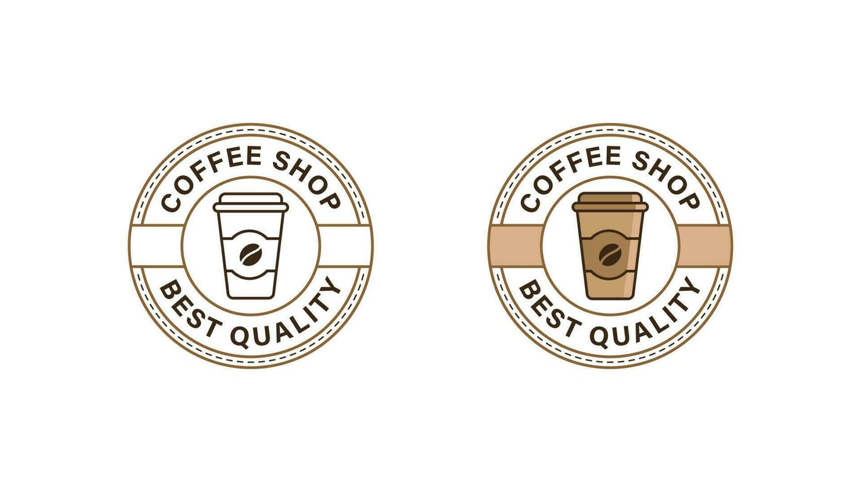 Coffee shop logo badge stamp vector