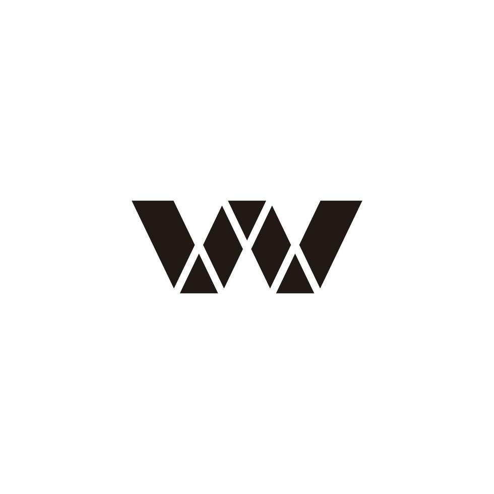 letter w triangles geometric simple logo vector