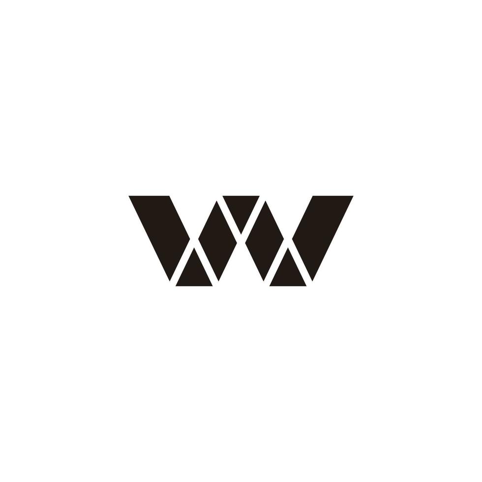 letter w triangles geometric simple logo vector