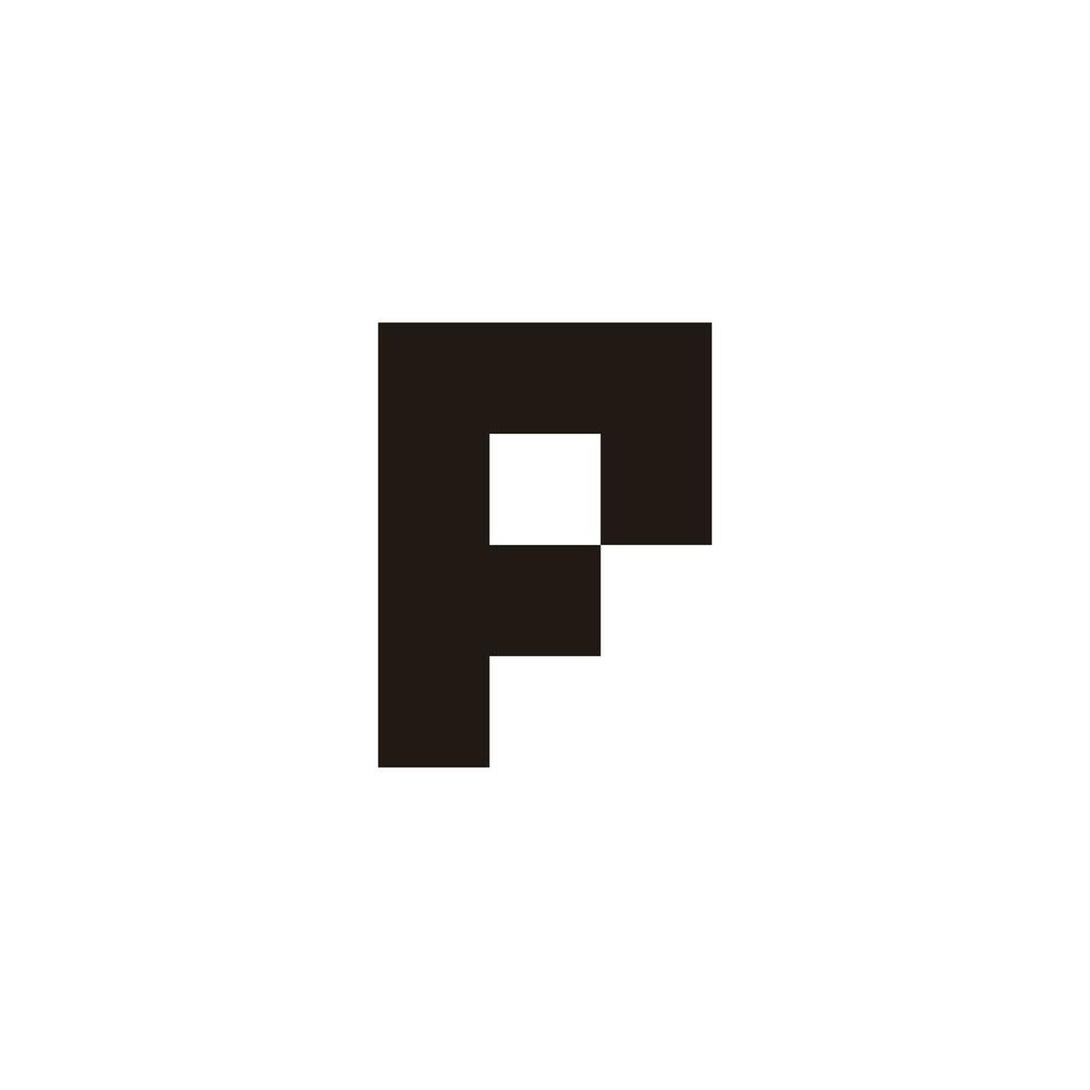 letter fp simple geometric logo vector