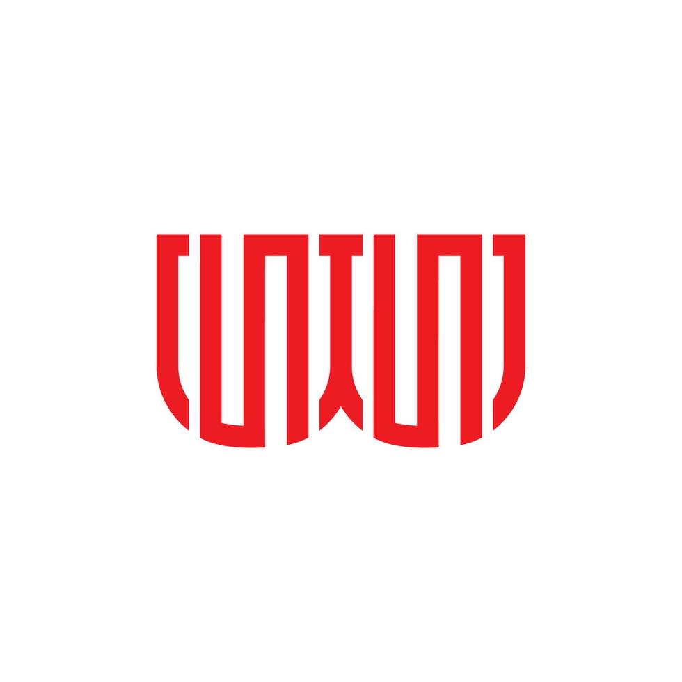 letter w stripes geometric line logo vector