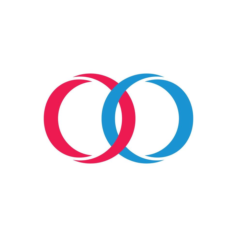 linked circle colorful object 3d logo vector