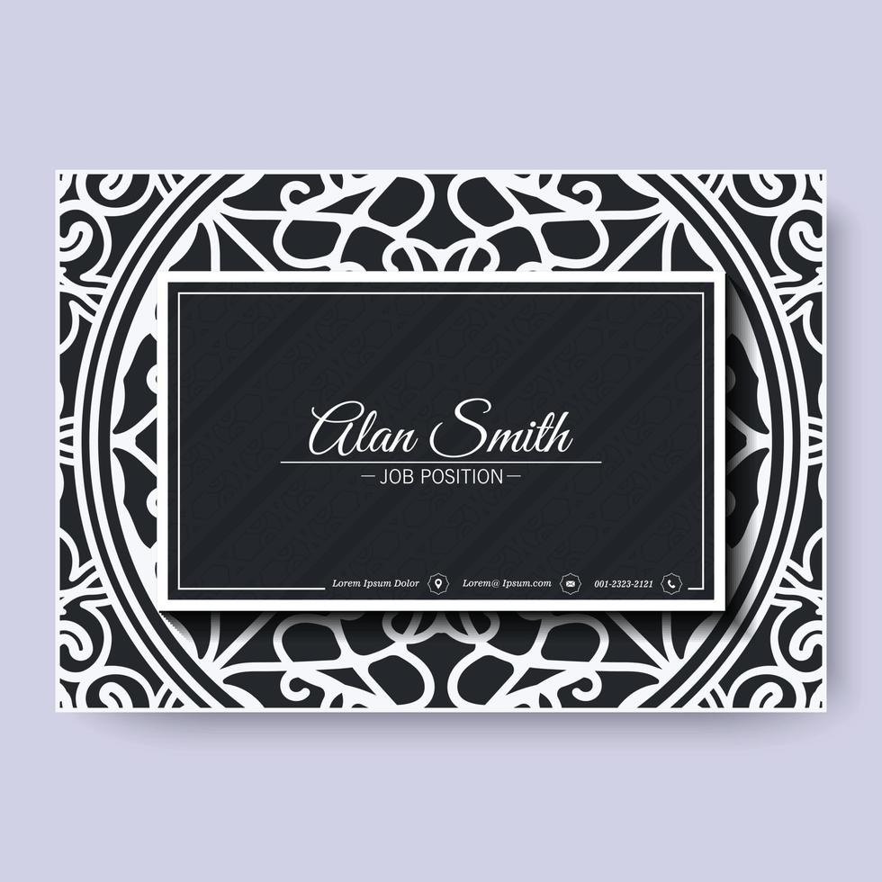 Mandala business card template with Ornament design vector