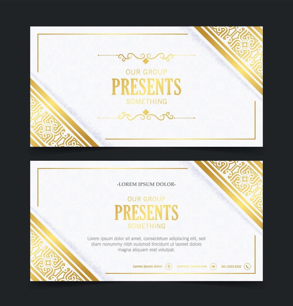 Luxury business card template with Ornaments design vector