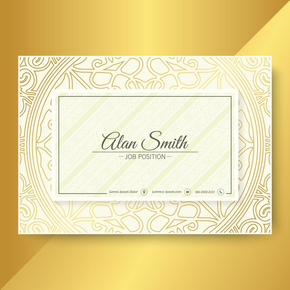 Luxury business card template with Ornaments design vector