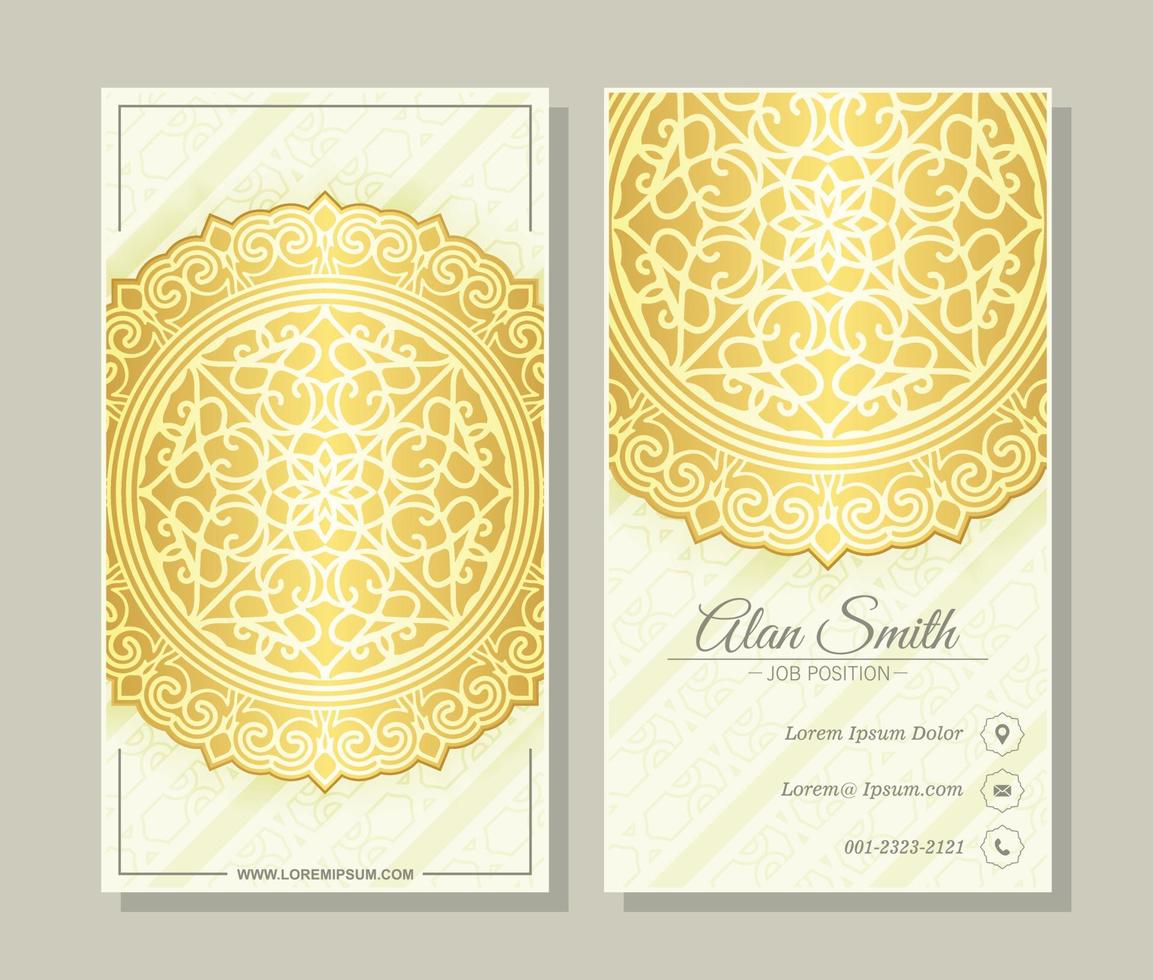 Luxury business card template with Ornaments design vector