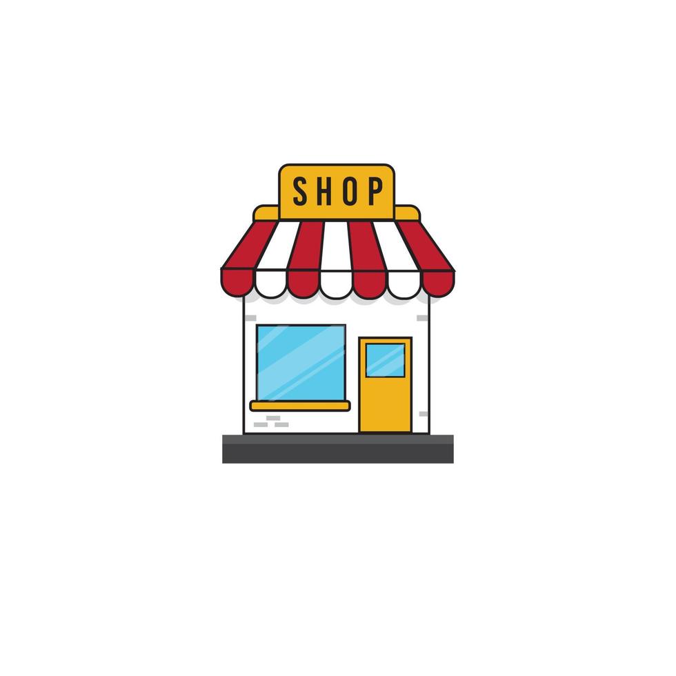 Ilustración plana del mercado y la tienda utilizada para impresión, aplicación, web, publicidad, etc. vector