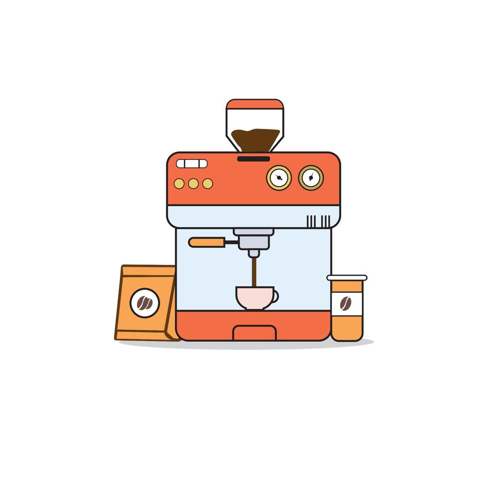 Ilustración plana de café, tienda y mercado utilizado para impresión, aplicación, web, publicidad, etc. vector