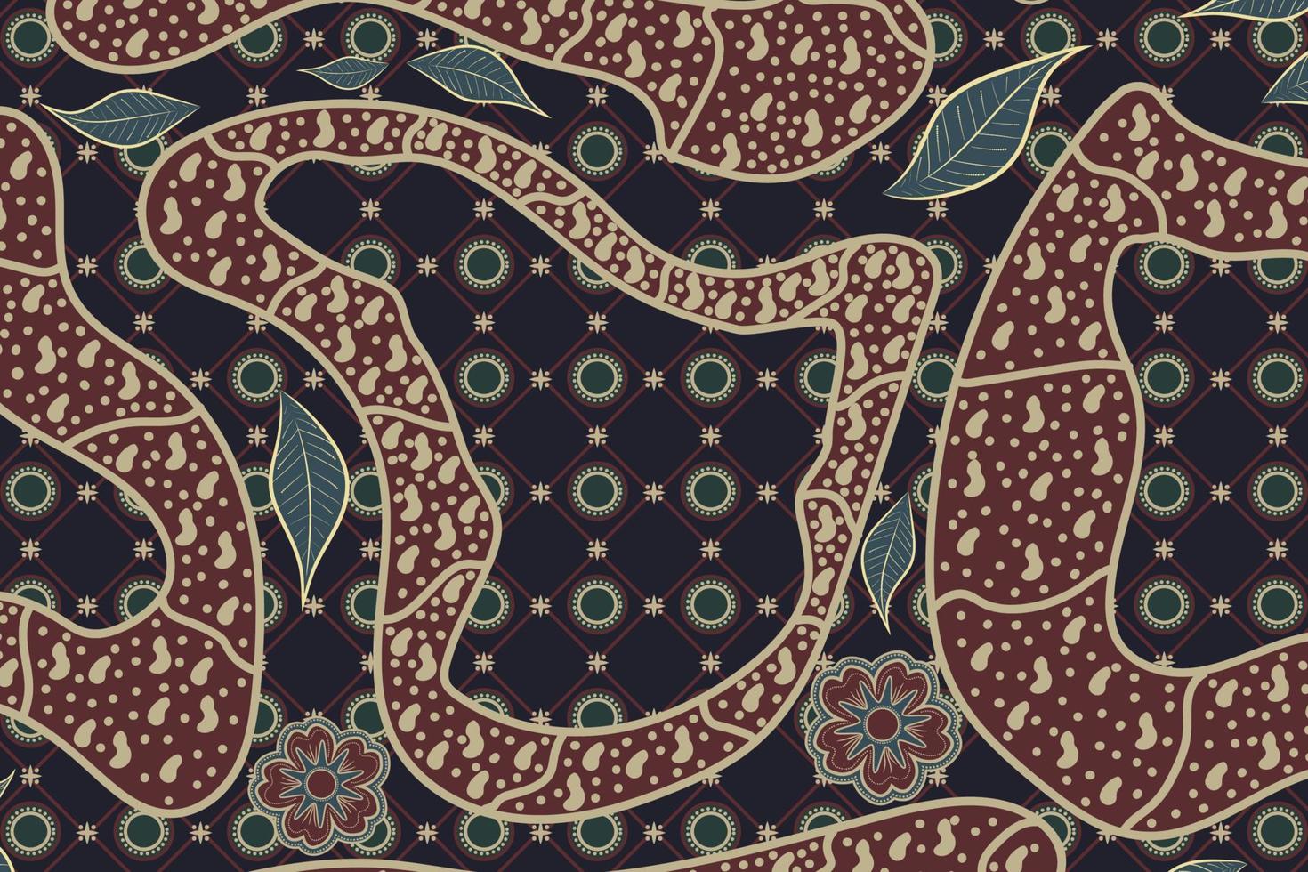 Asian traditional batik pattern abstract shape vector