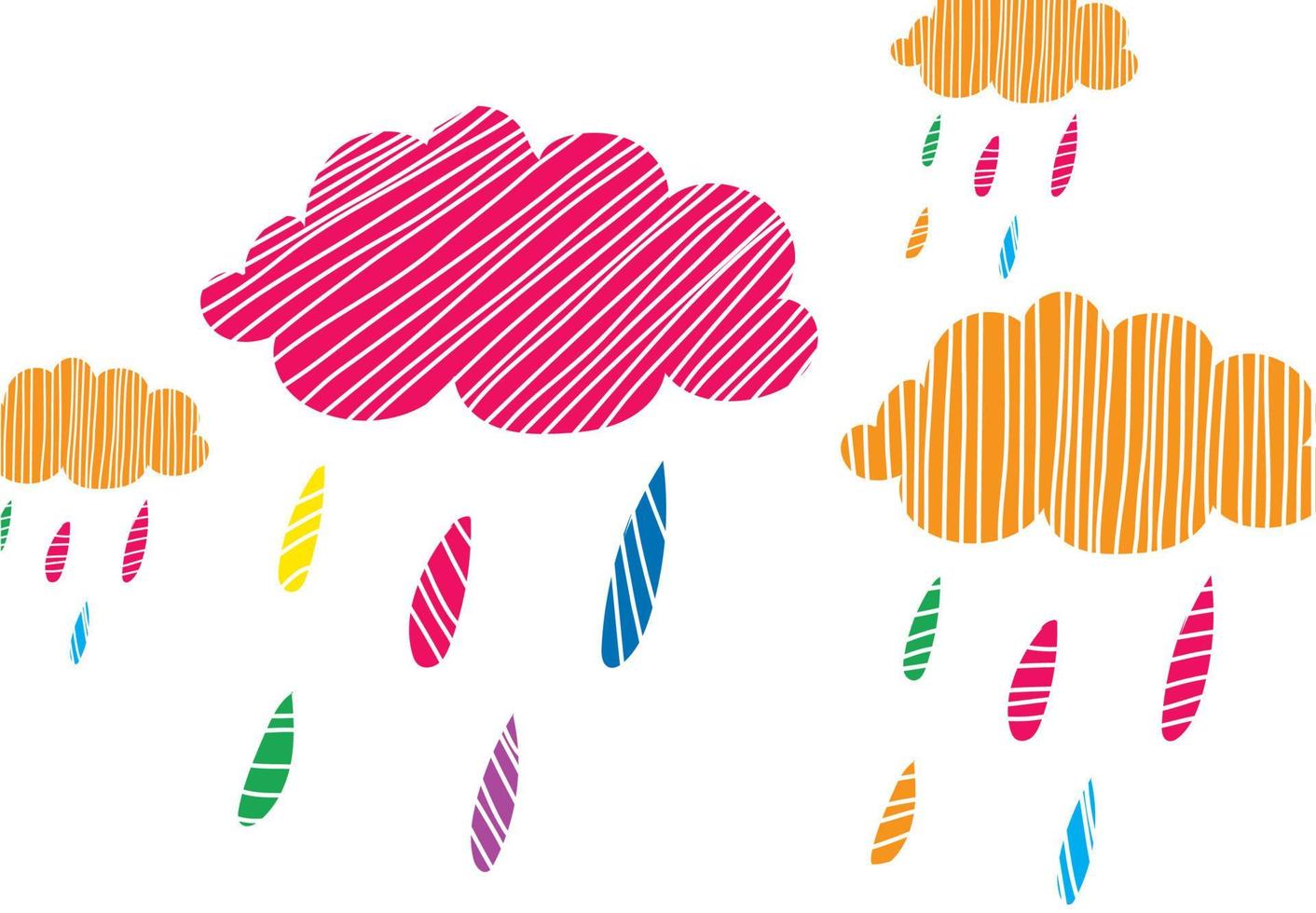 doodle, nube, lluvia, ilustración, vector, backgraound vector