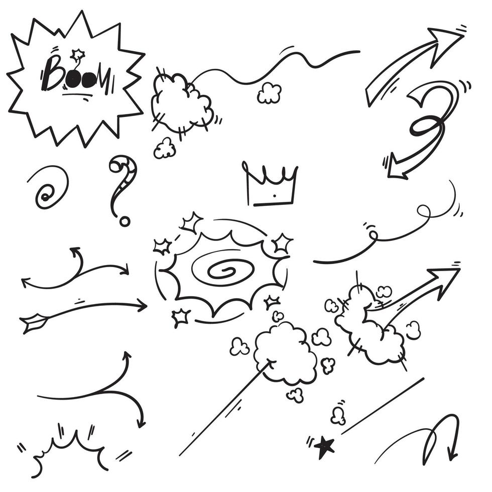 dibujado a mano doodle elemento cómico ilustración fondo aislado vector