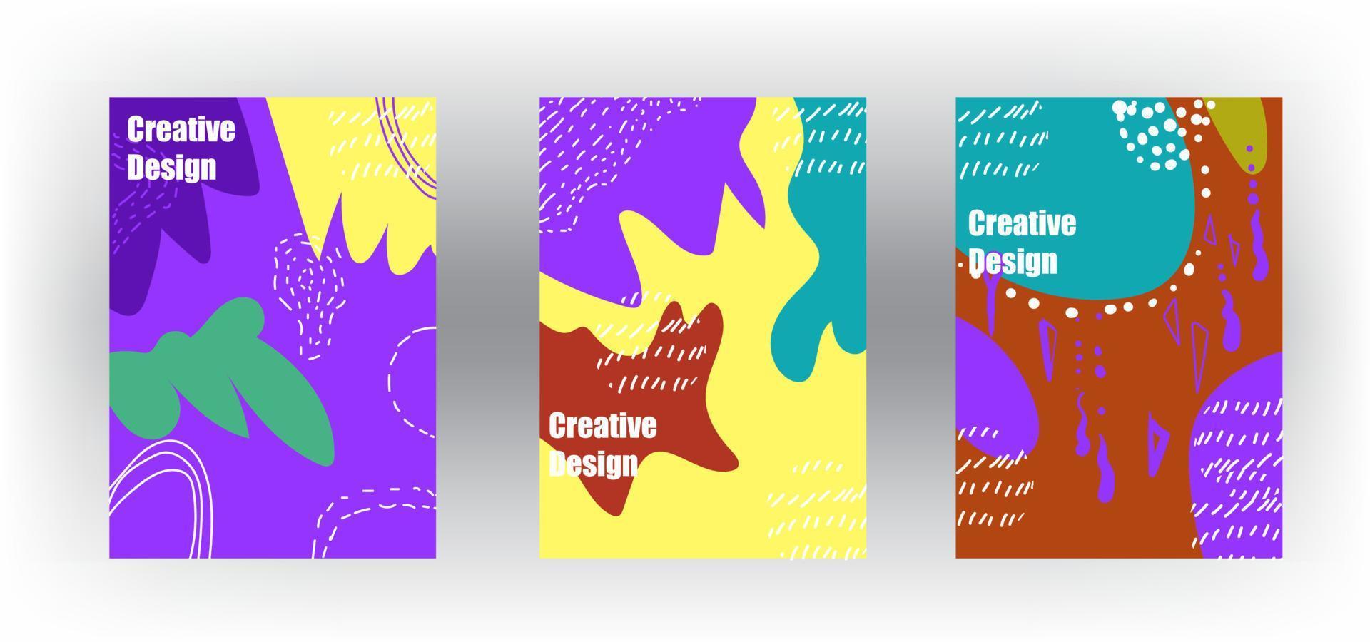 Textura de dibujos animados de patrón de color divertido abstracto para fondo geométrico de doodle con forma de tendencia para diseño de plantilla de portada de folleto vector