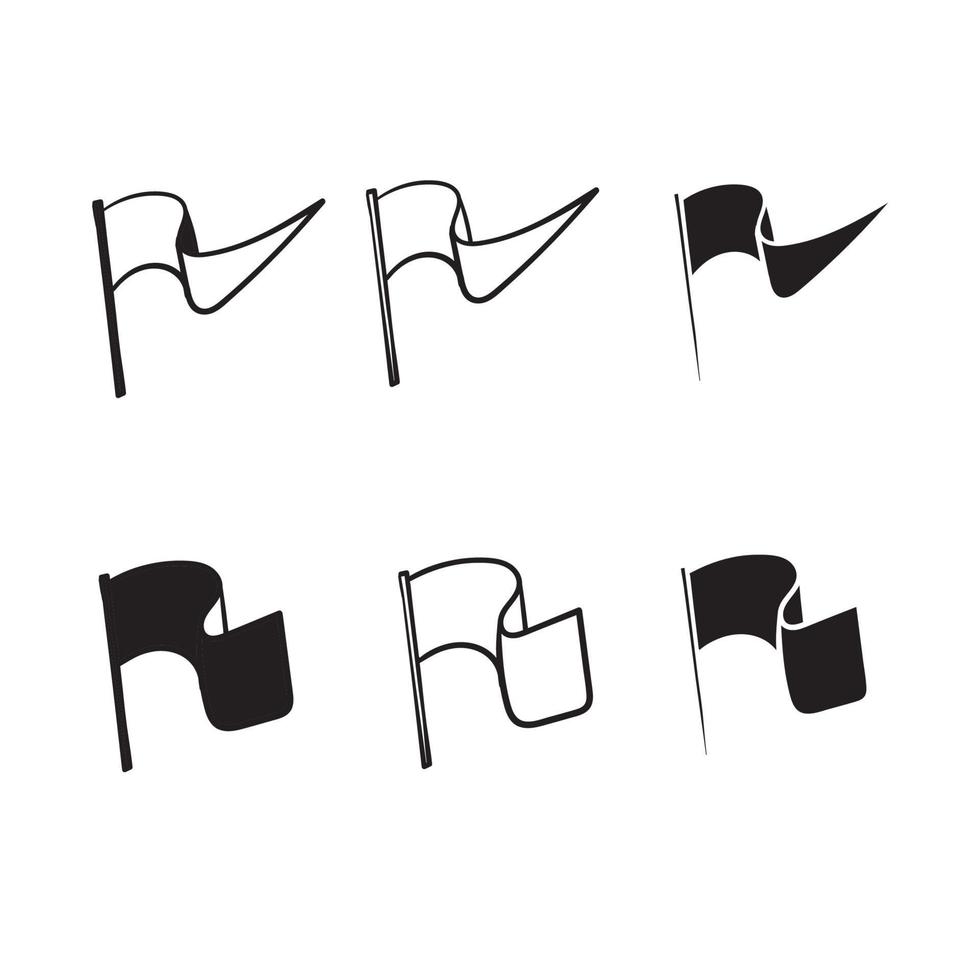 Simple flag icon with hand drawn doodle line style isolated on white background vector