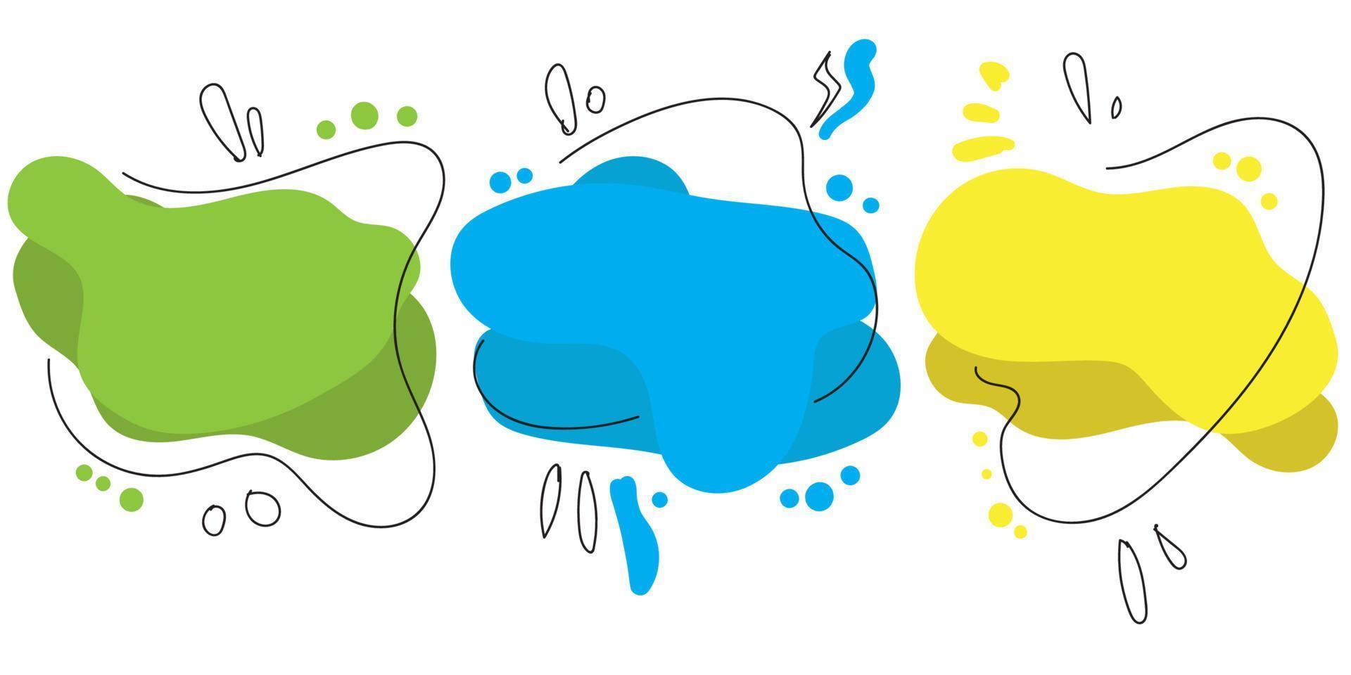 Modern hand drawn set of abstract banners. Vector template banners. Template ready for use in web or print design doodle style