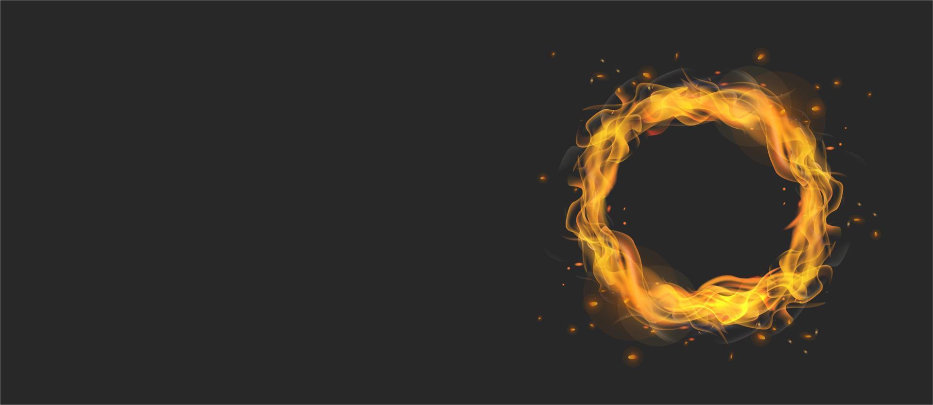 Fire circle realistic. Vector illustration.