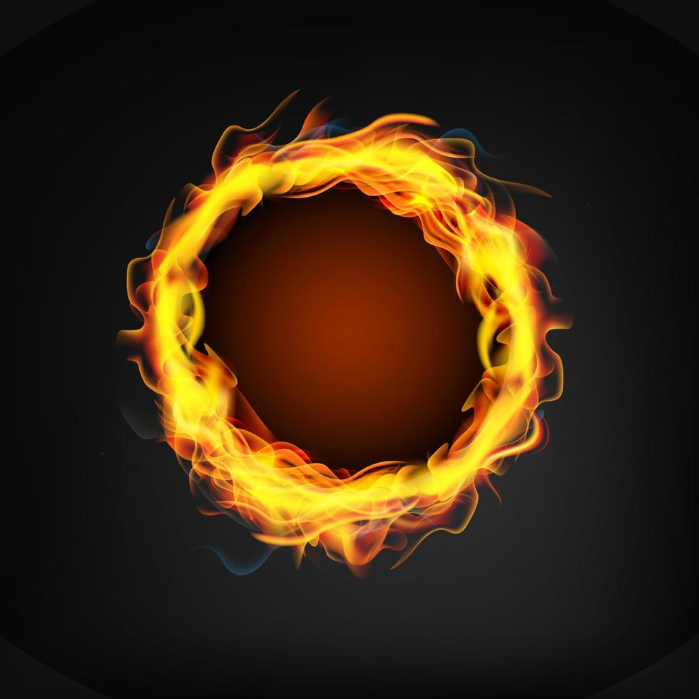 círculo de fuego realista. ilustración vectorial. vector