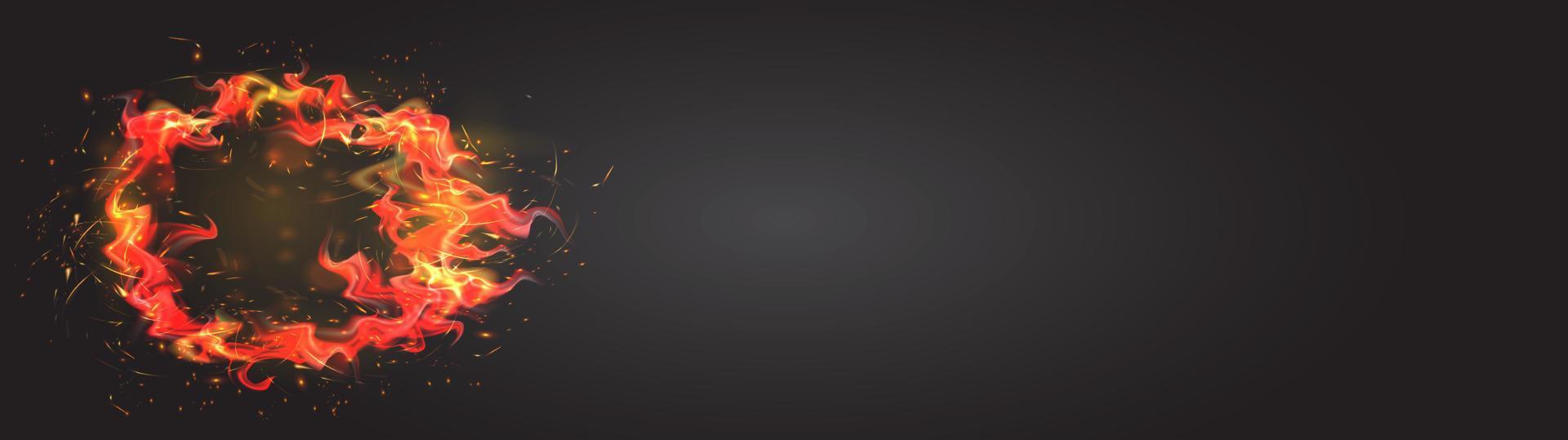 Fire circle realistic. Vector illustration.