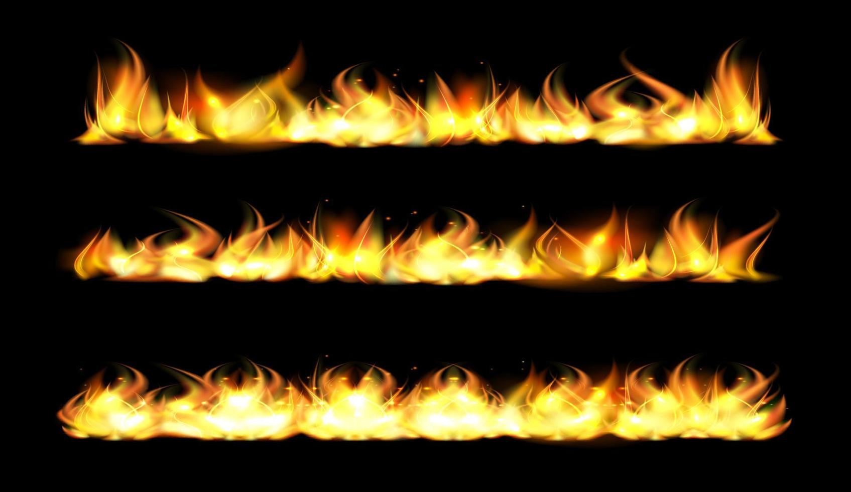 Realistic fire flames, vector. vector