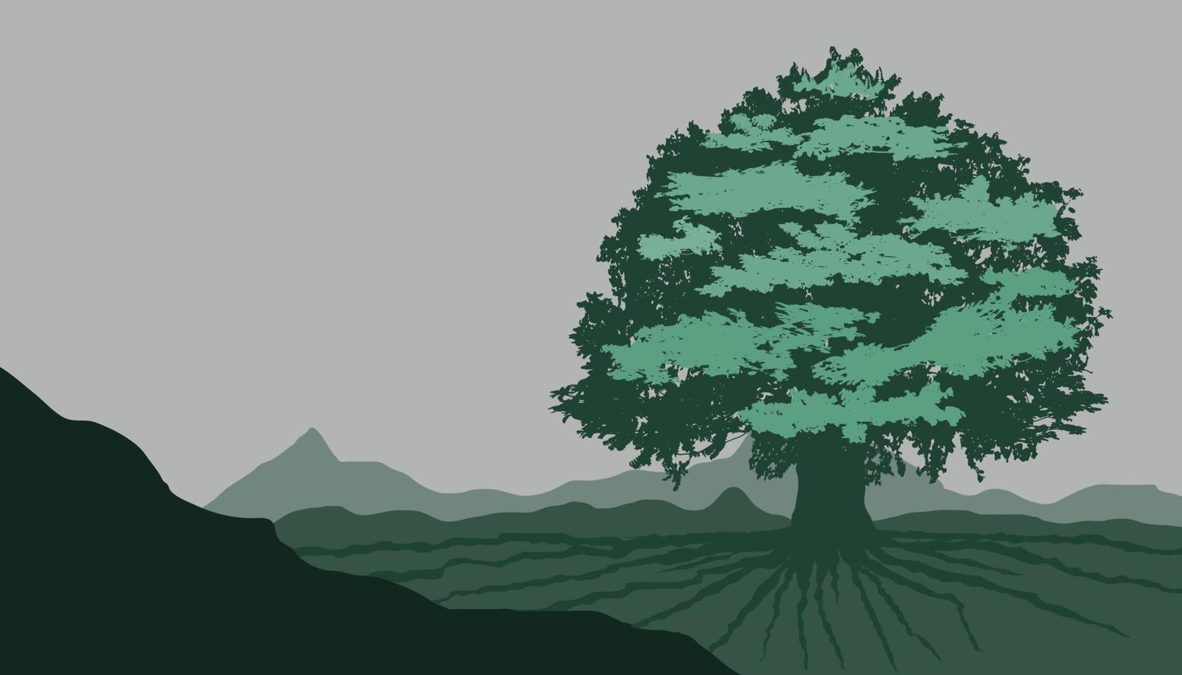 paisaje de siluetas de árboles vector