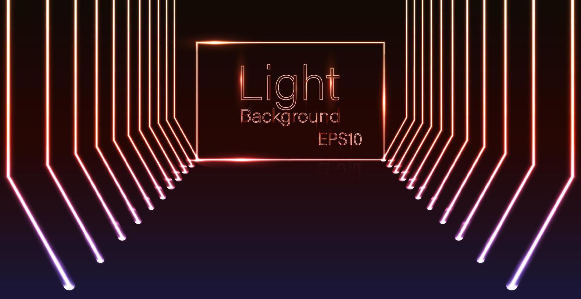 light and reflection with neon frame vector