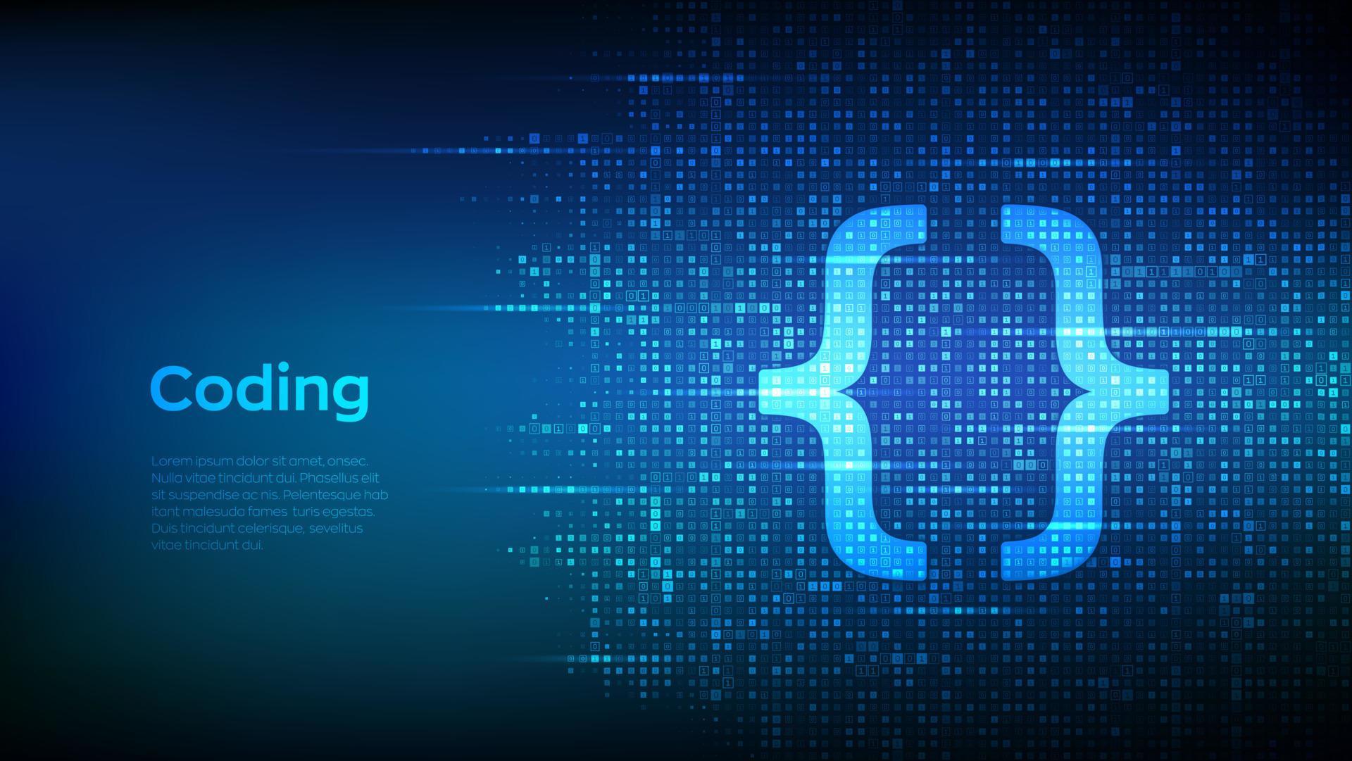 Programming code. Coding or Hacker background. Programming code icon ...
