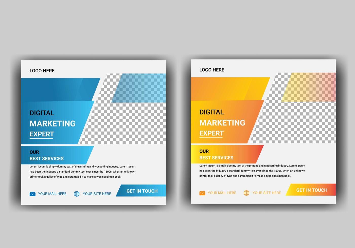 Creative business marketing social media post template design vector