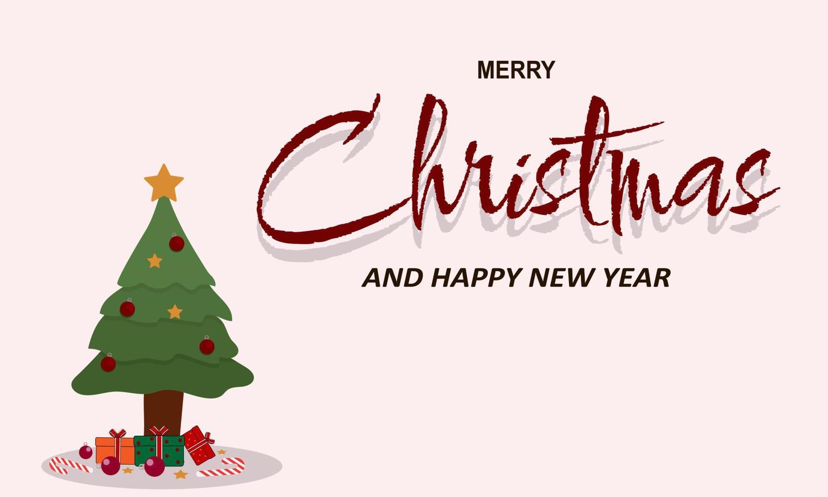 Wish you a wonderful christmas season - Big christmas tree vector