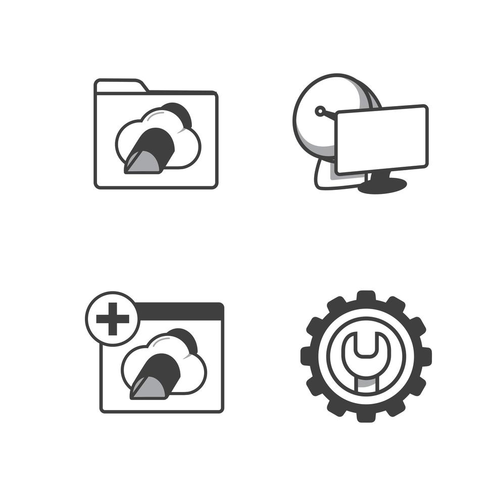 Application program and cloud computing vector icons