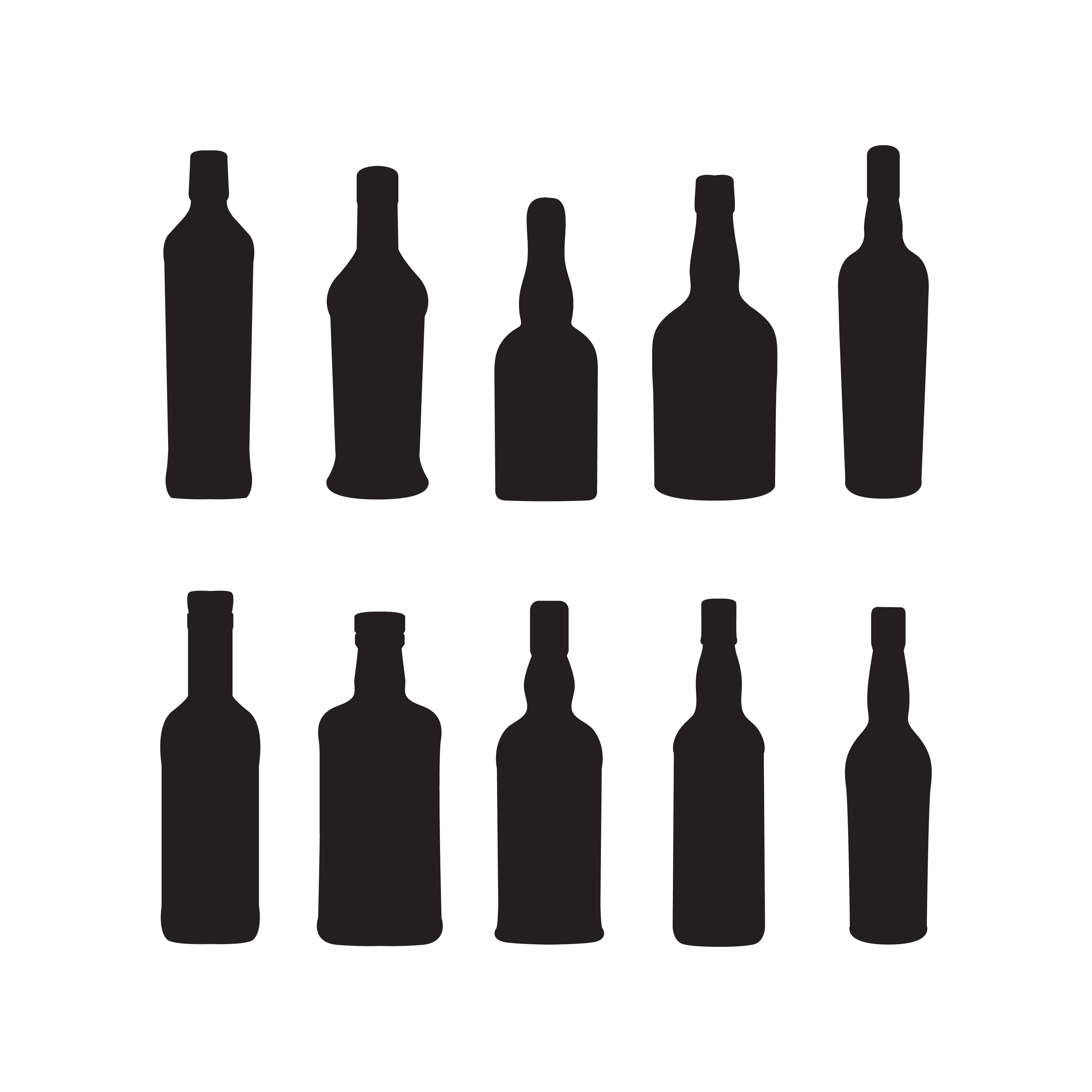 Drinks and beverages bottle vector silhoutte illustrations 4695904