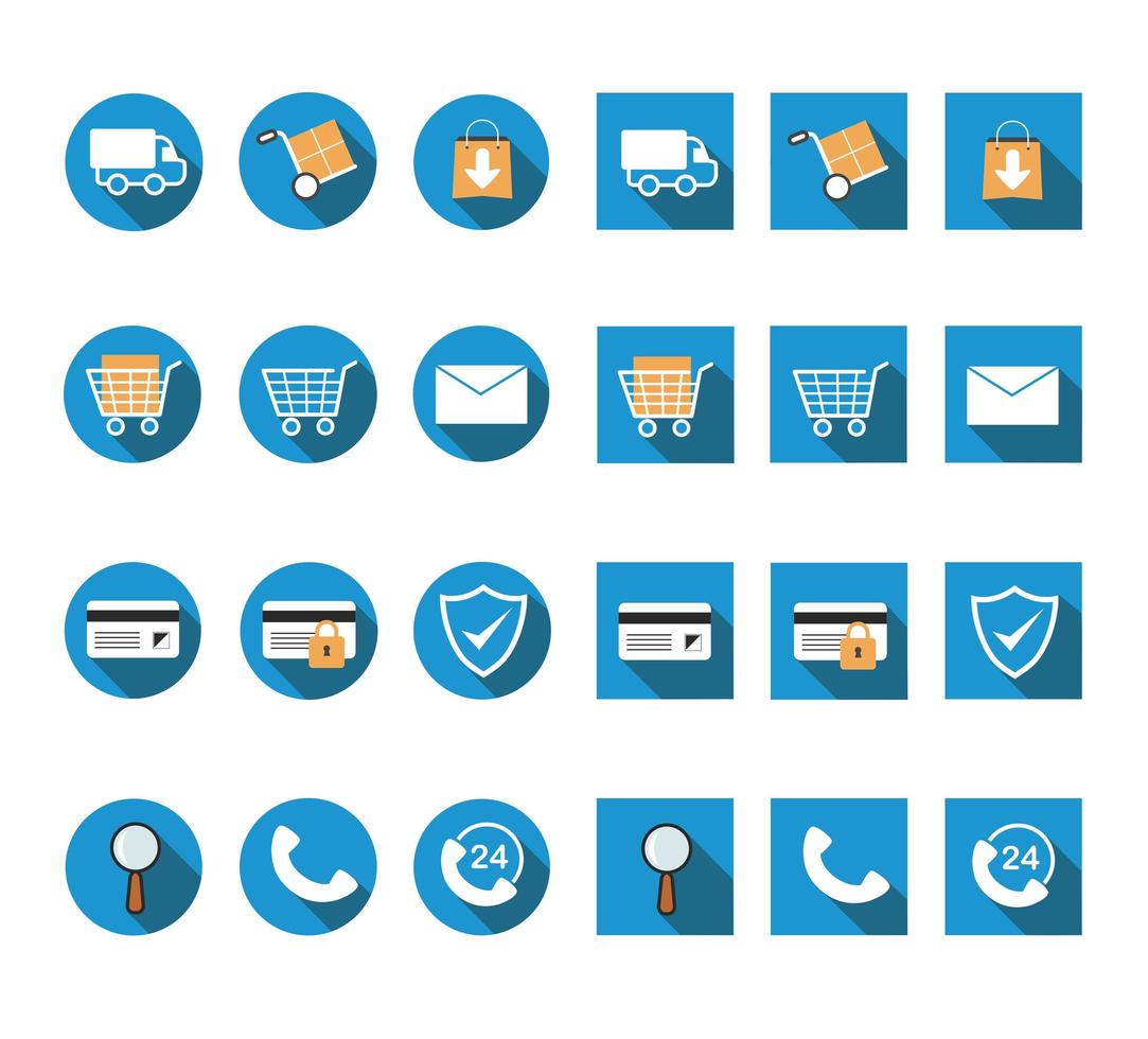 Ecommerce and online web shop icon set vector