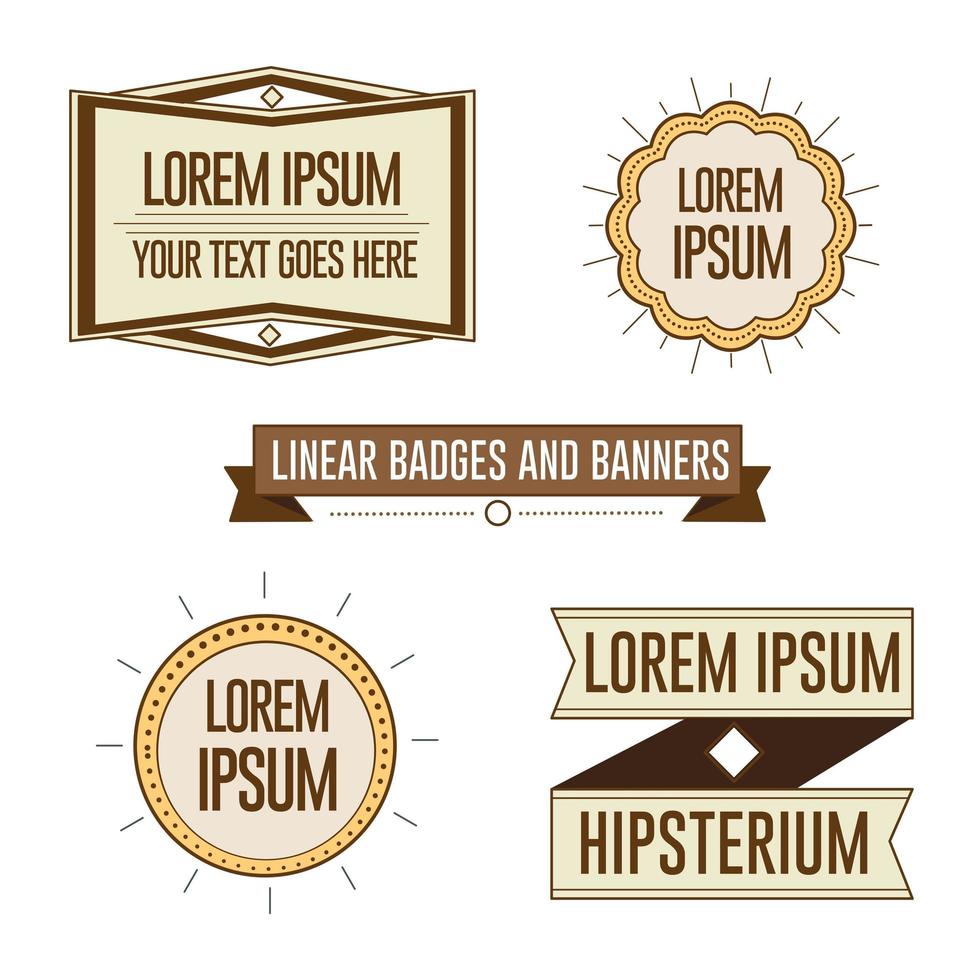 Classy old vintage badges emblems, abels and logos set vector