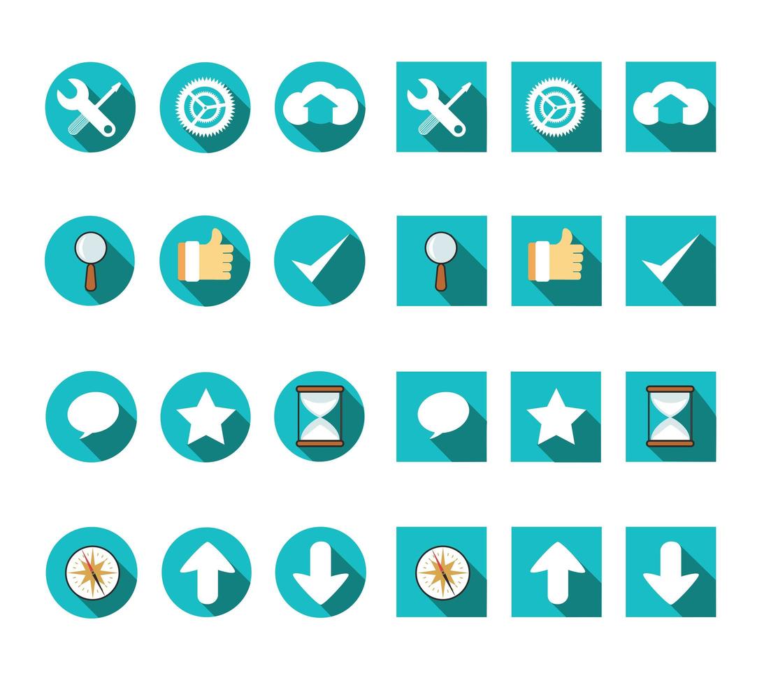 Web application browser vector icon set pack