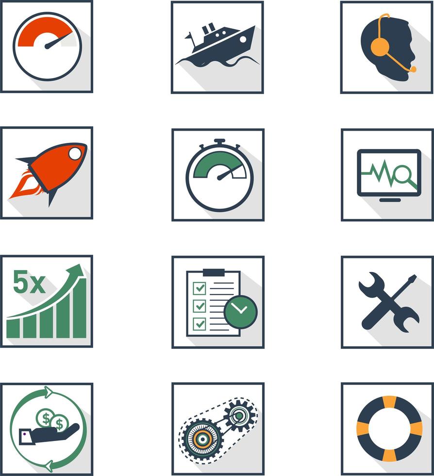 Ecommerce online web business vector icon set