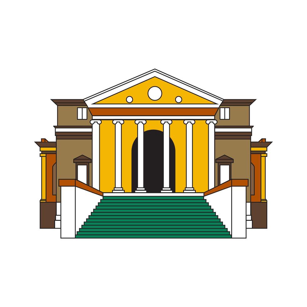 House or institutional building isolated vector illustration