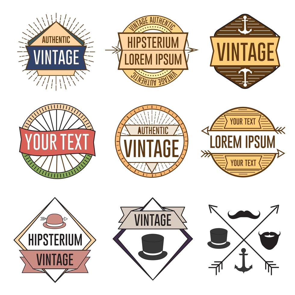 Vintage hip logo or sticker label vector illustraitons