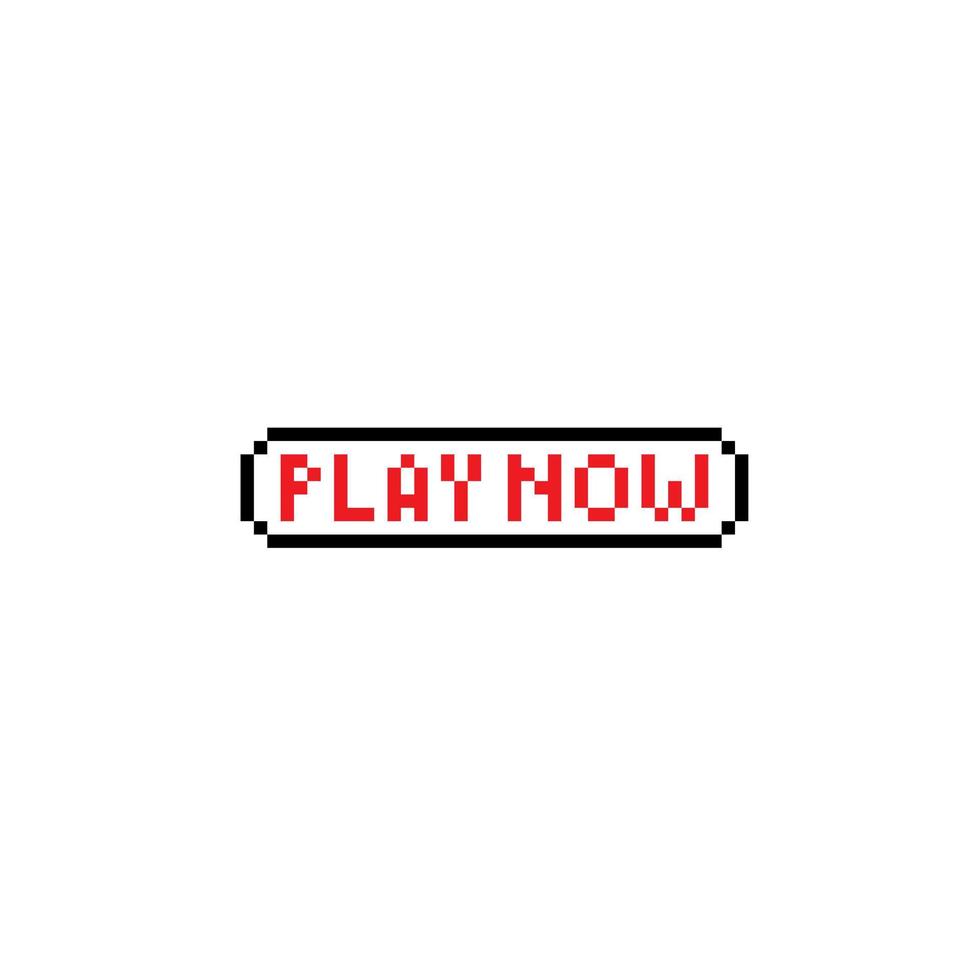 pixel art 8-bit play now, ilustración vectorial aislada vector