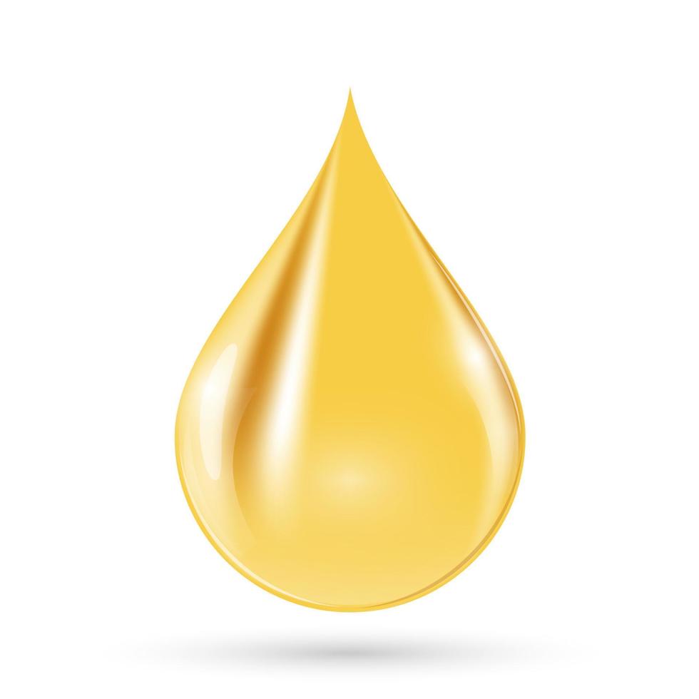 Gota de aceite aislada sobre fondo blanco, ilustración vectorial vector