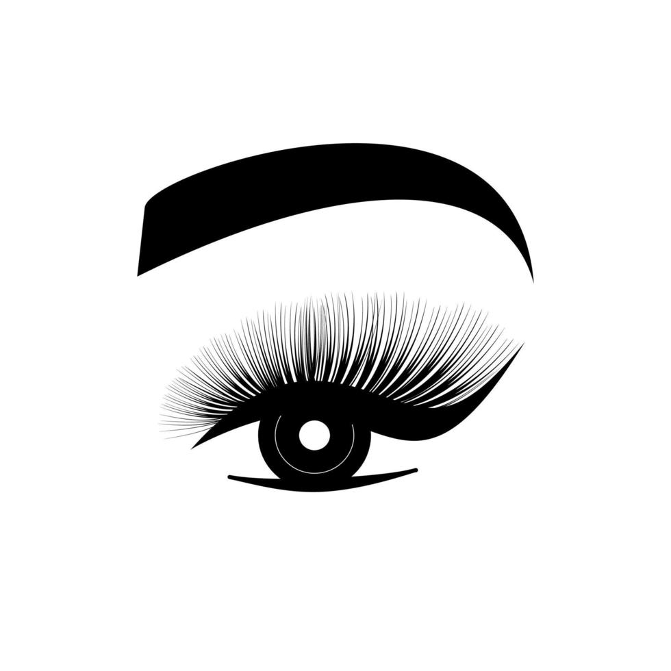 eyelashes eyebrow logo. makeup, look illustration for beauty salon vector