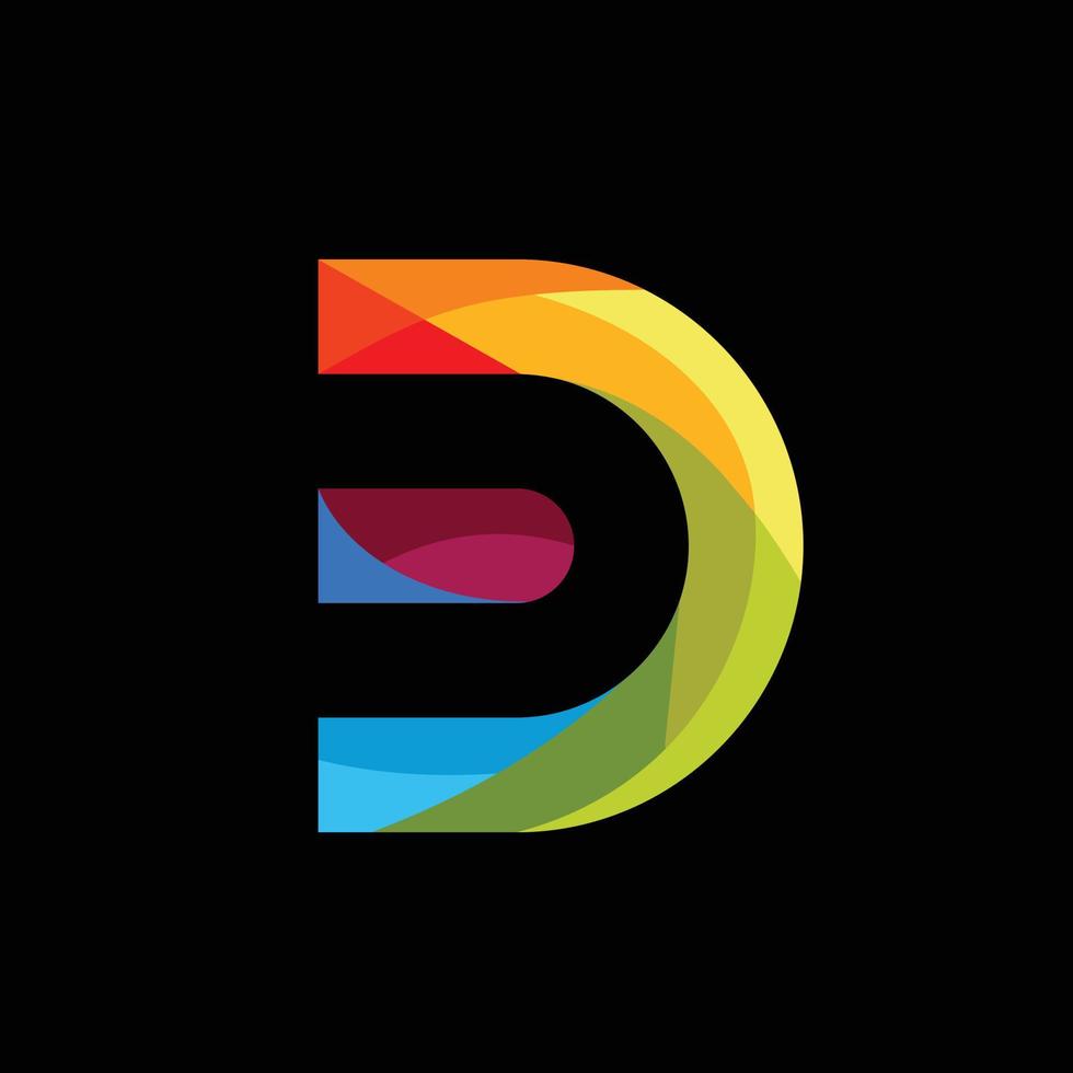 vector de logotipo de letra d colorido