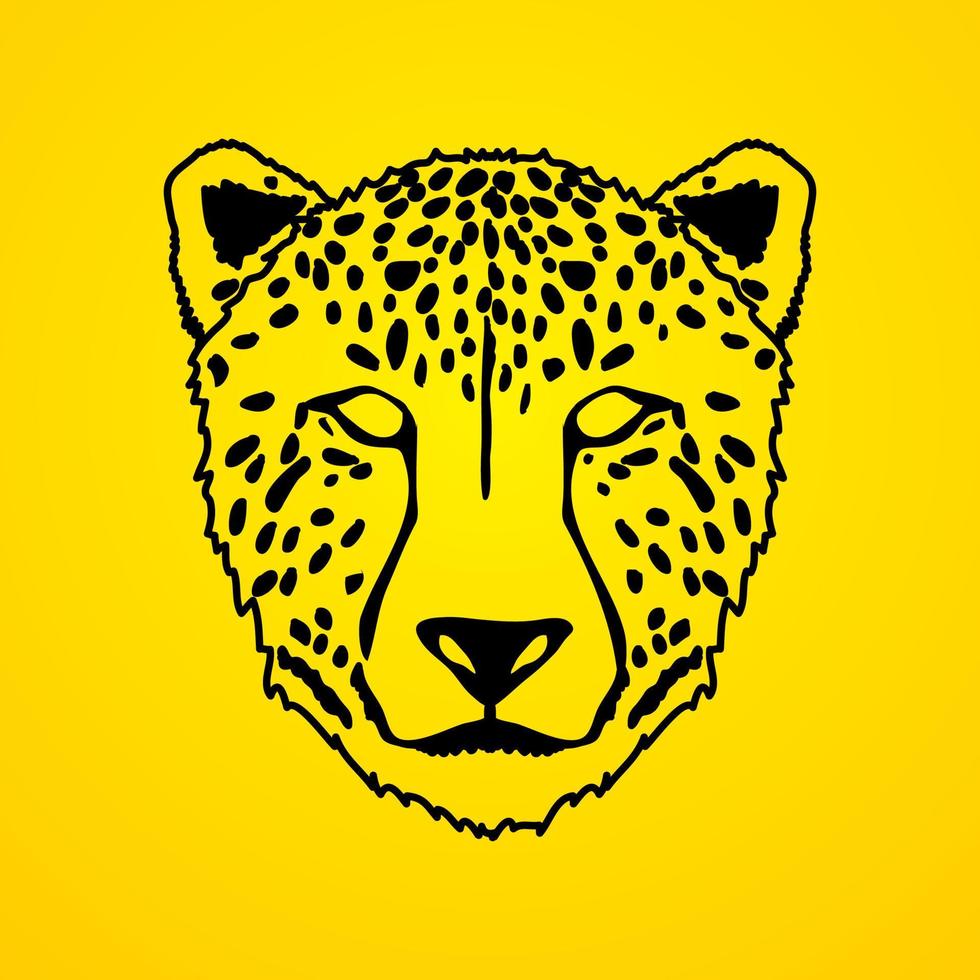 Cheetah Face Outline vector