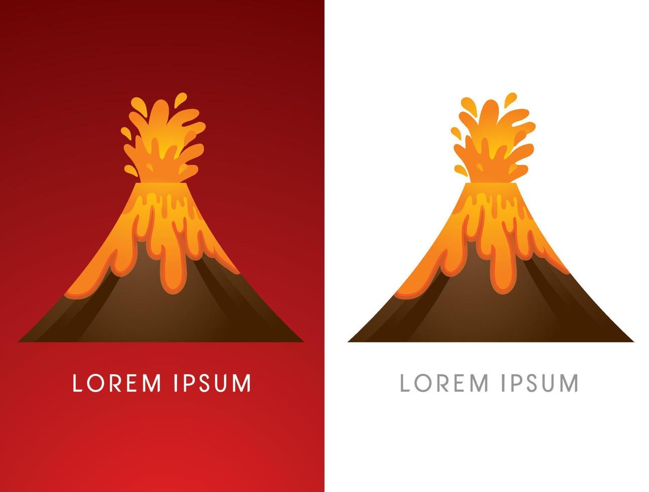 volcán en erupción gráfico vector